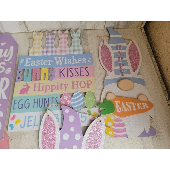 Bunny sign AS IS variety Easter home decor set peep jelly bean egg hunt - Picture 5 of 14